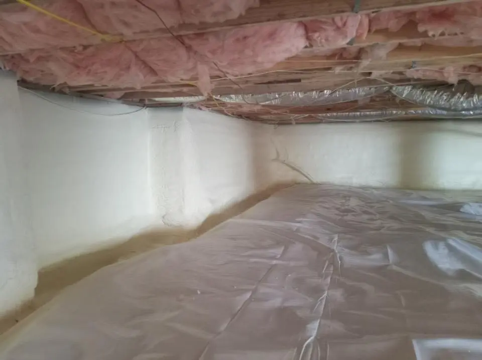 Crawl space encapsulation with closed-cell spray foam for Flat Roof Repair in Poplar Grove